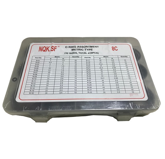 Набор колец №8С, Метр. в кейсе 419 шт